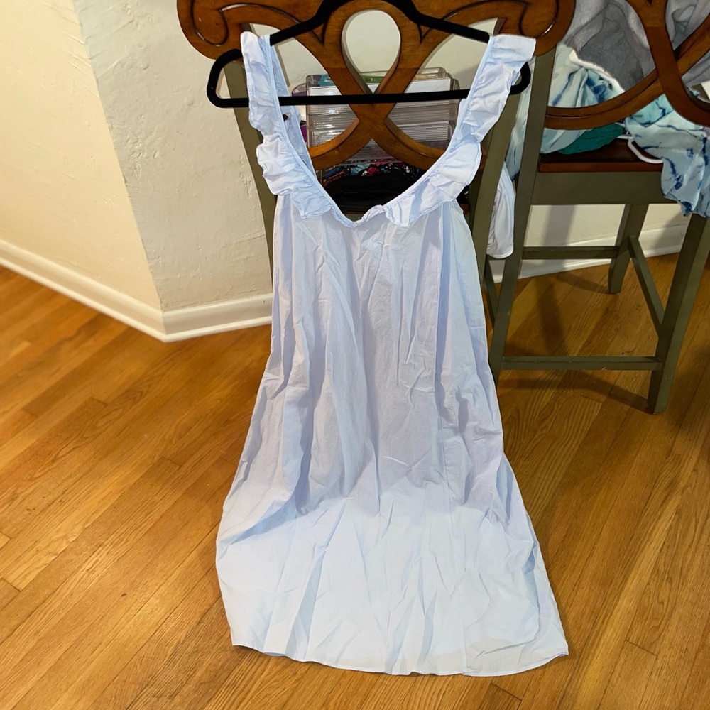 Baby blue cotton maxi dress